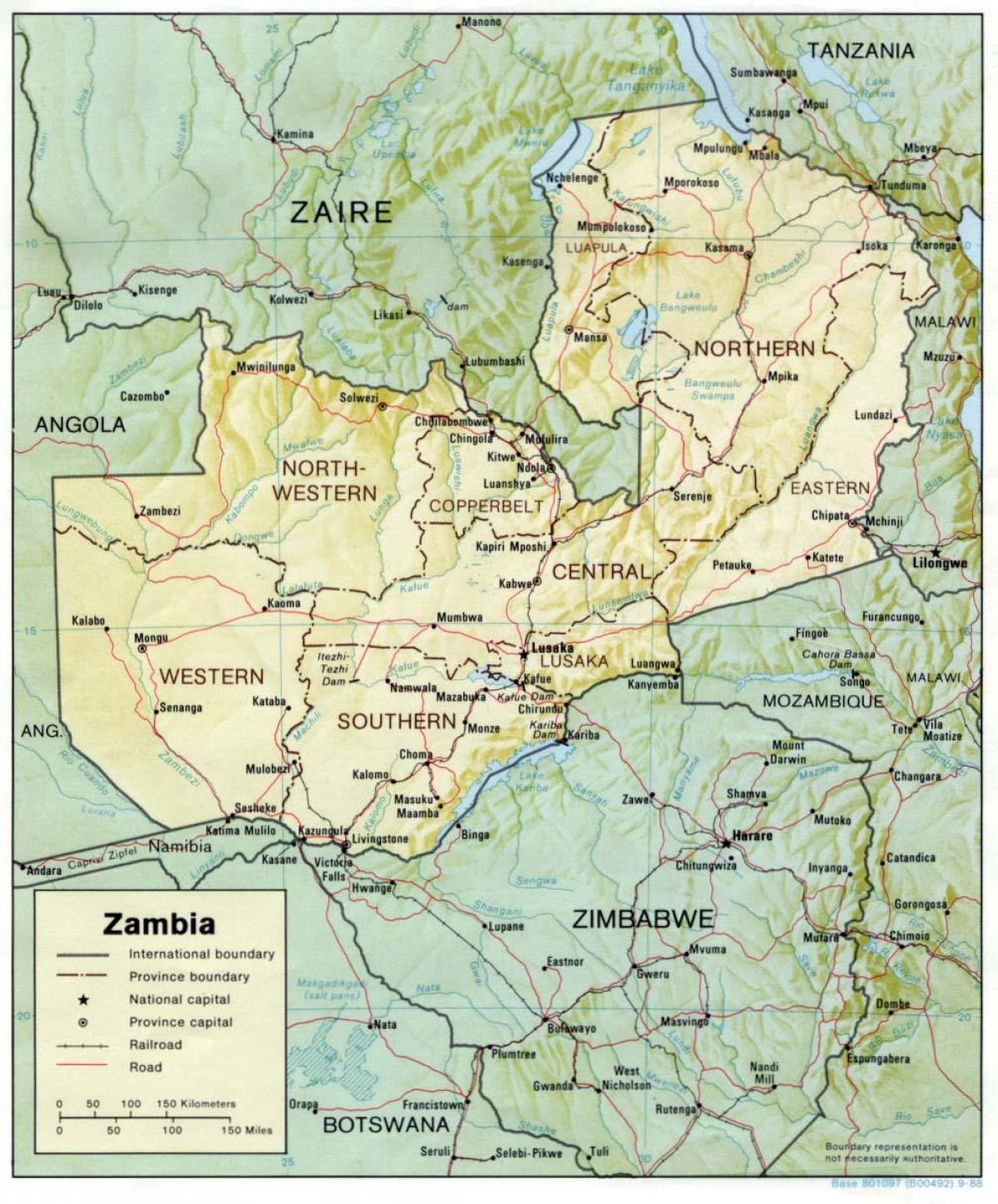 Mapa da Zâmbia clima