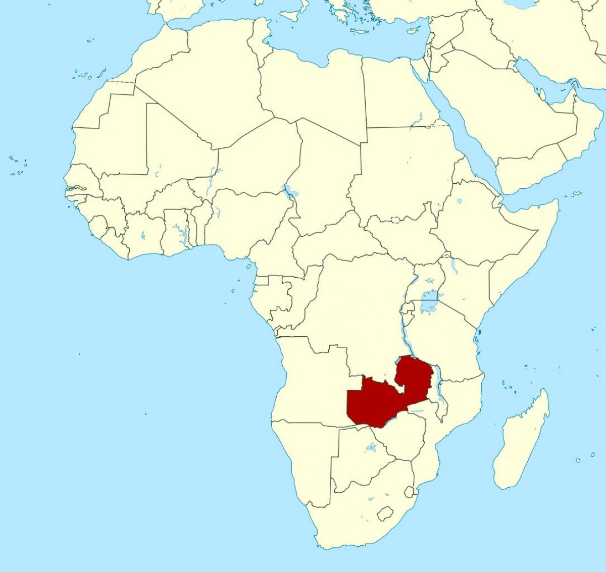 Mapa da Zâmbia localização no mundo