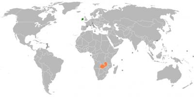 Zâmbia mapa do mundo