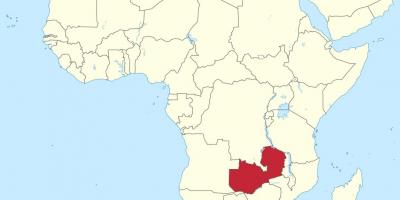 Mapa da áfrica mostrando Zâmbia